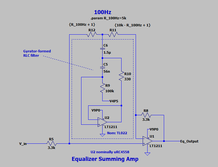 Redraw - RLC EQ with Summing Amp
