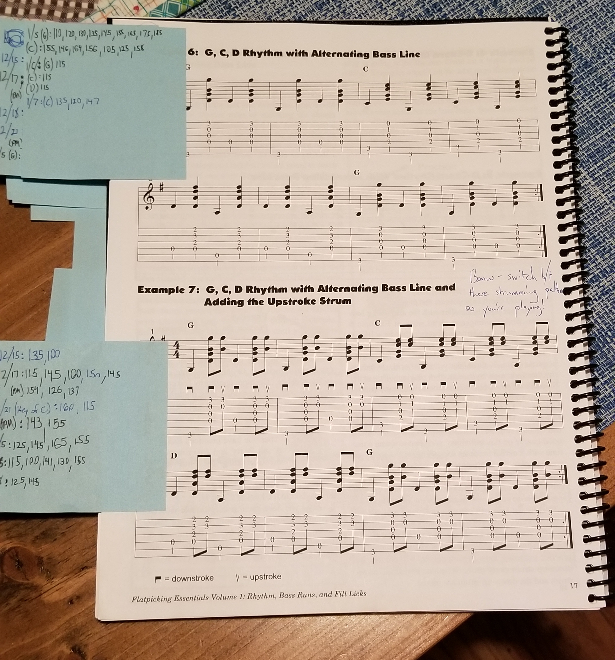 Music Book with Post-Its